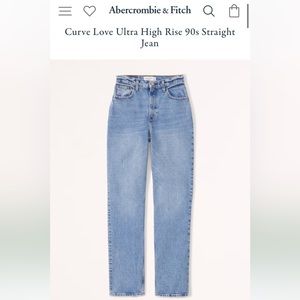 Curve Love Ultra High Rise 90s Straight Jean Size 36